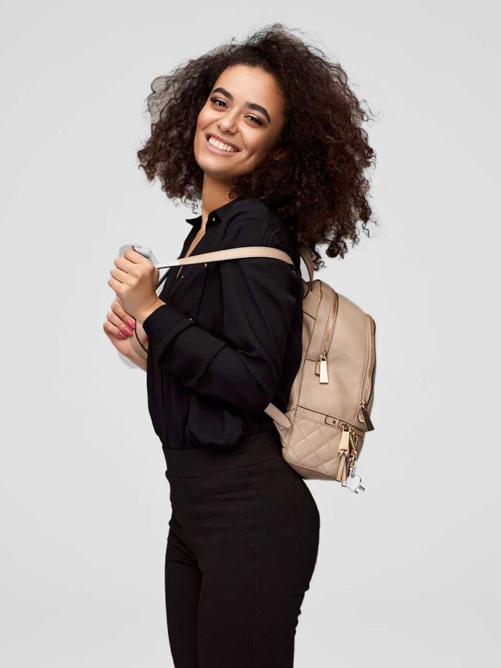 Doughnut Cora backpack in navy and powder purple